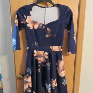 3/$20:  Navy Blue Flower Print Dress